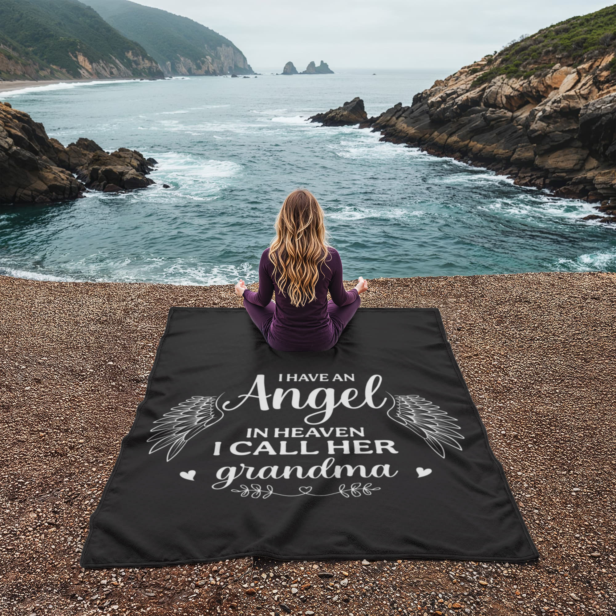 I Have an Angel in Heaven, I Call Her Grandma – Coral Fleece Blanket - Teedubb Xsclusive