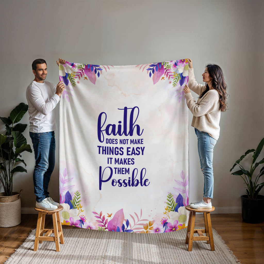 Faith Does Not Make Things Easy – Mink Touch Fleece Blanket - Teedubb Xsclusive
