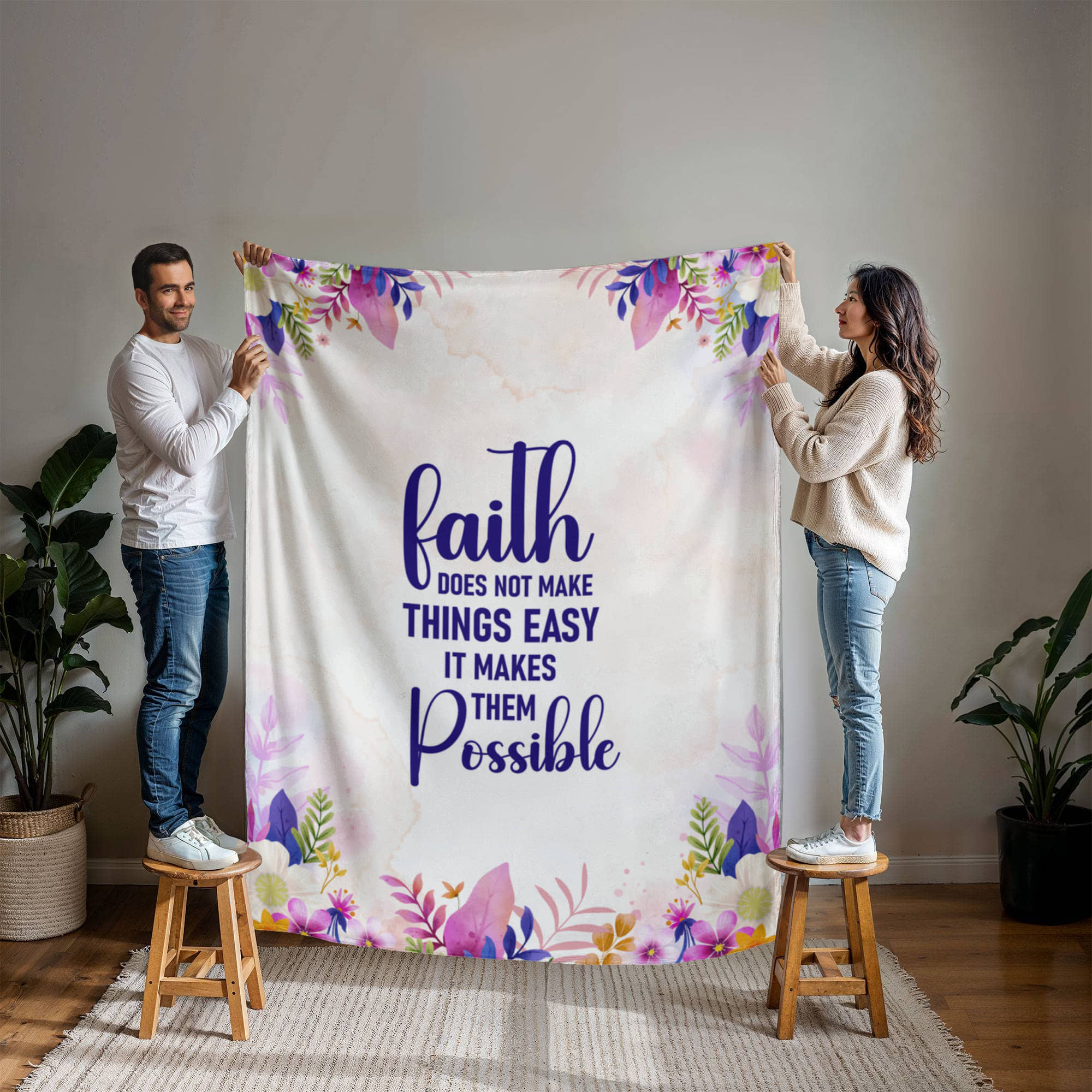 Faith Does Not Make Things Easy – Mink Touch Fleece Blanket - Teedubb Xsclusive