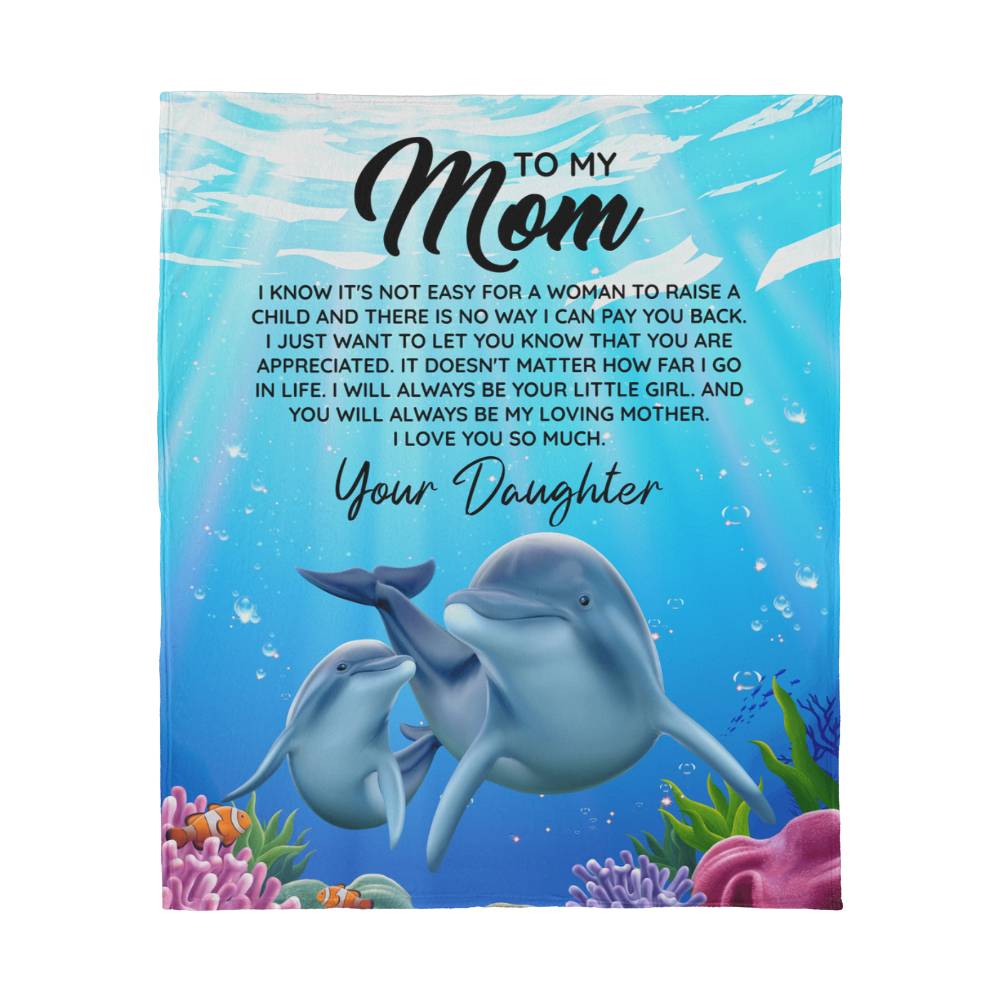 To Mom I Know It's Not Easy – Jersey Fleece Blanket - Teedubb Xsclusive