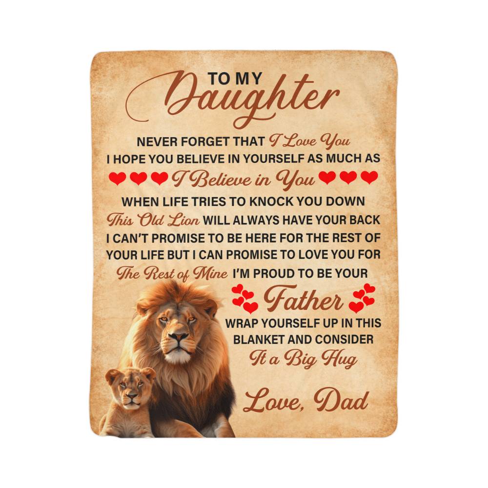 To My Daughter This Old Lion – Sherpa Fleece Blanket - Teedubb Xsclusive