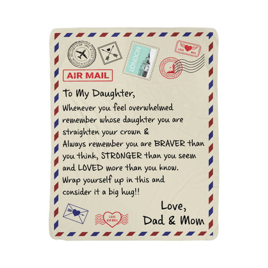 To My Daughter Loved (From Dad & Mom) – Sherpa Fleece Blanket - Teedubb Xsclusive