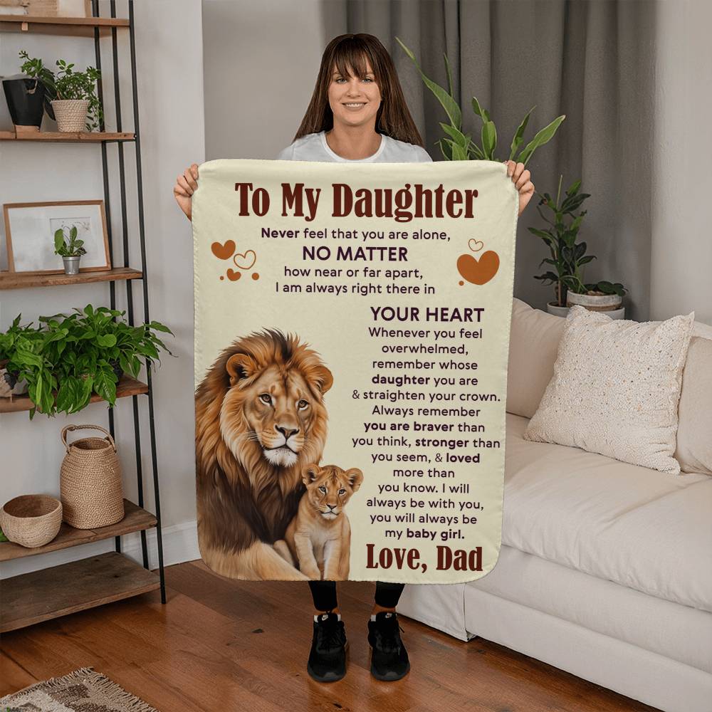To My Daughter Never Feel Alone – Sherpa Fleece Blanket - Teedubb Xsclusive