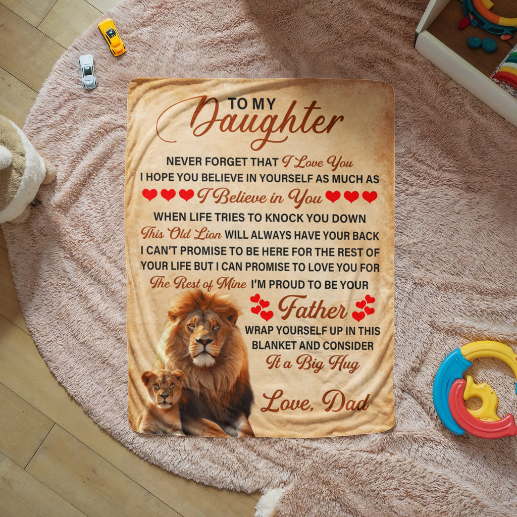 To My Daughter This Old Lion – Sherpa Fleece Blanket - Teedubb Xsclusive