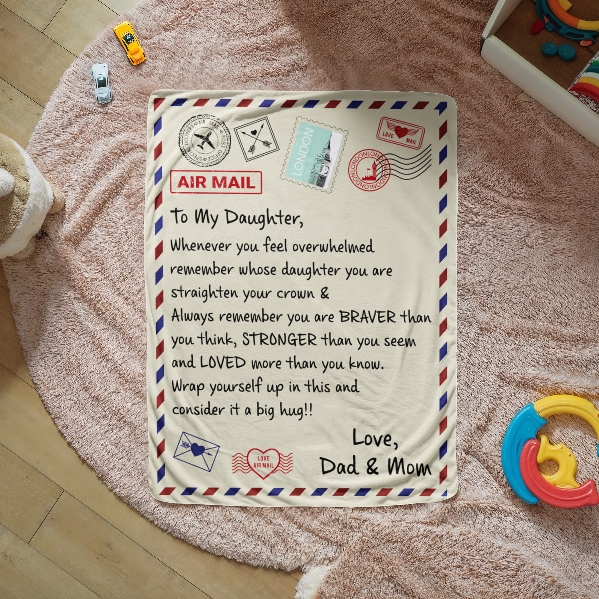 To My Daughter Loved (From Dad & Mom) – Sherpa Fleece Blanket - Teedubb Xsclusive