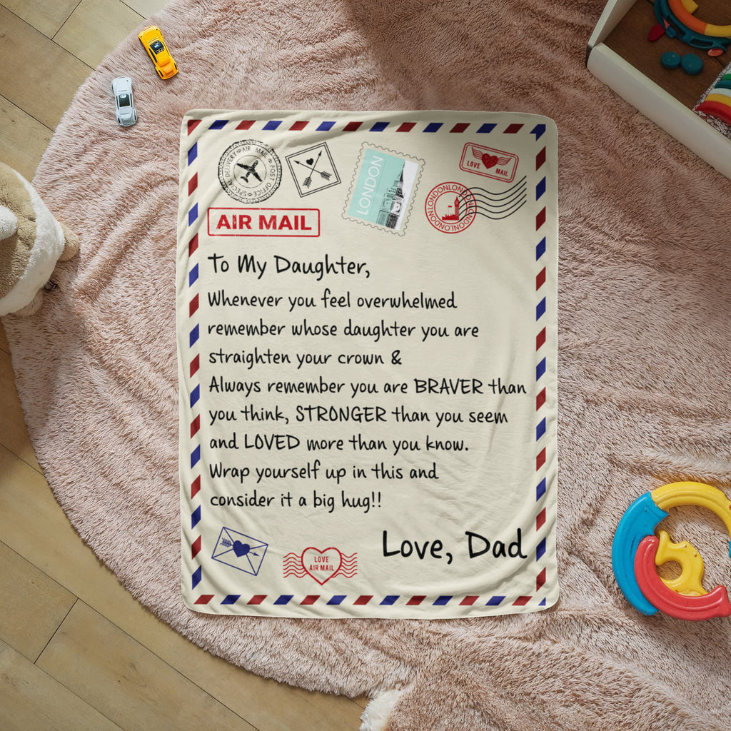 To My Daughter Braver (From Dad) – Sherpa Fleece Blanket - Teedubb Xsclusive