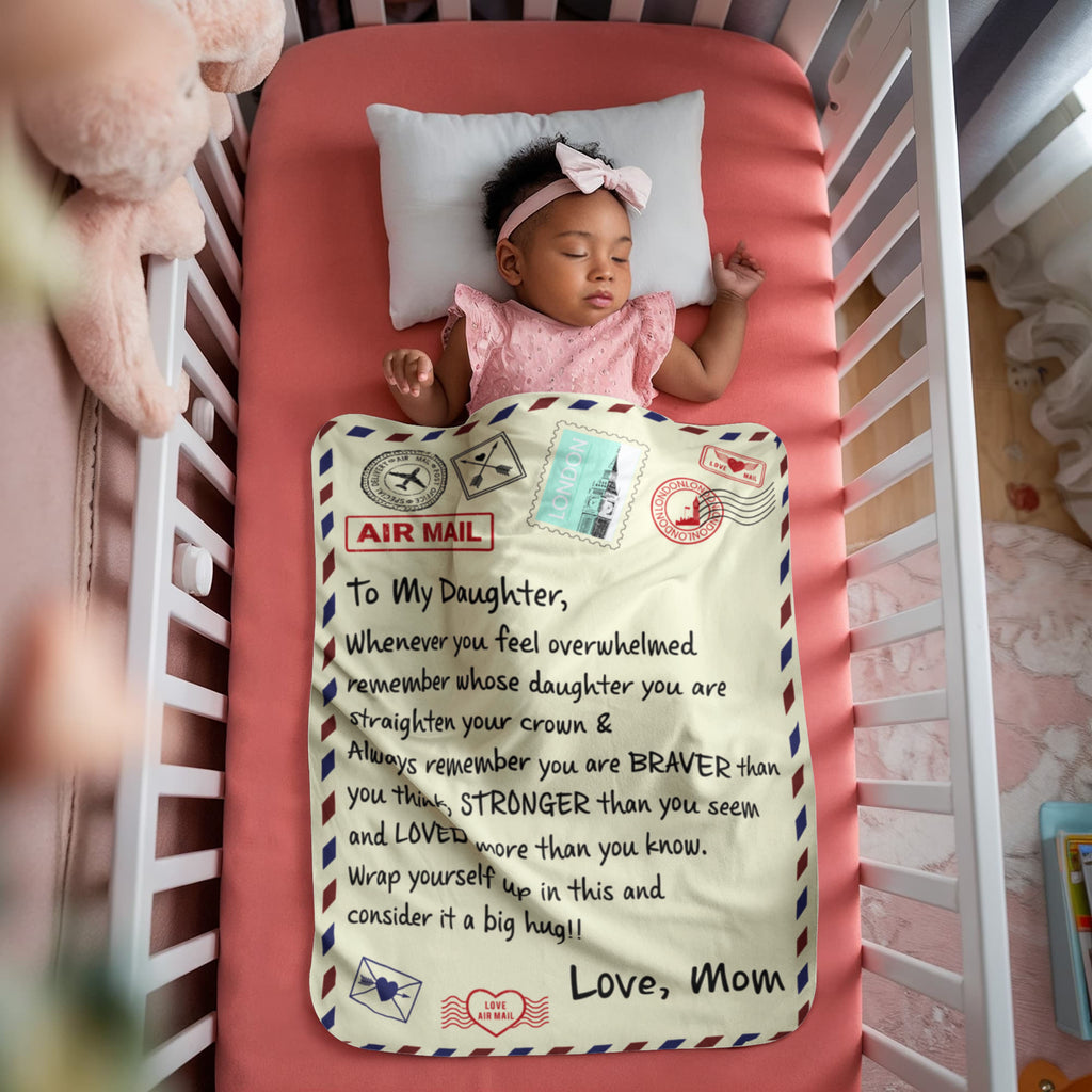To My Daughter Braver I Love You (From Mom) – Sherpa Fleece Blanket - Teedubb Xsclusive
