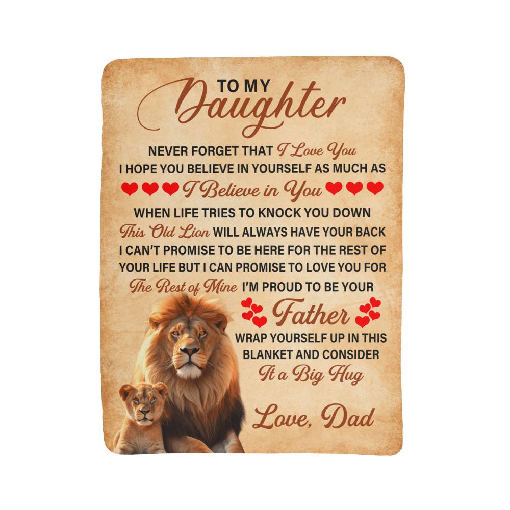 To My Daughter This Old Lion – Sherpa Fleece Blanket - Teedubb Xsclusive