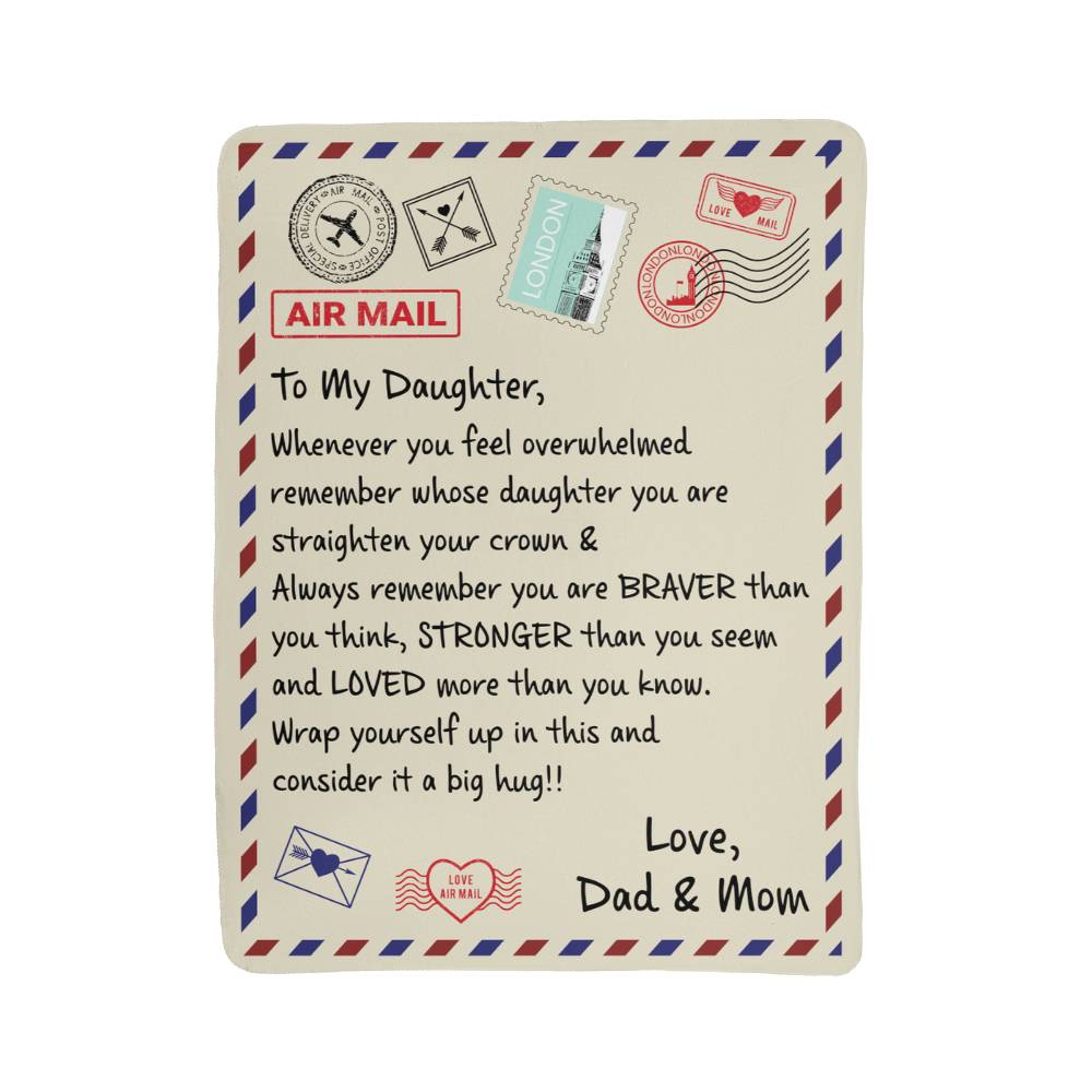 To My Daughter Loved (From Dad & Mom) – Sherpa Fleece Blanket - Teedubb Xsclusive