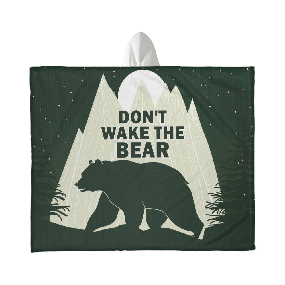 Don't Wake the Bear – Hooded Sherpa Fleece Blanket - Teedubb Xsclusive