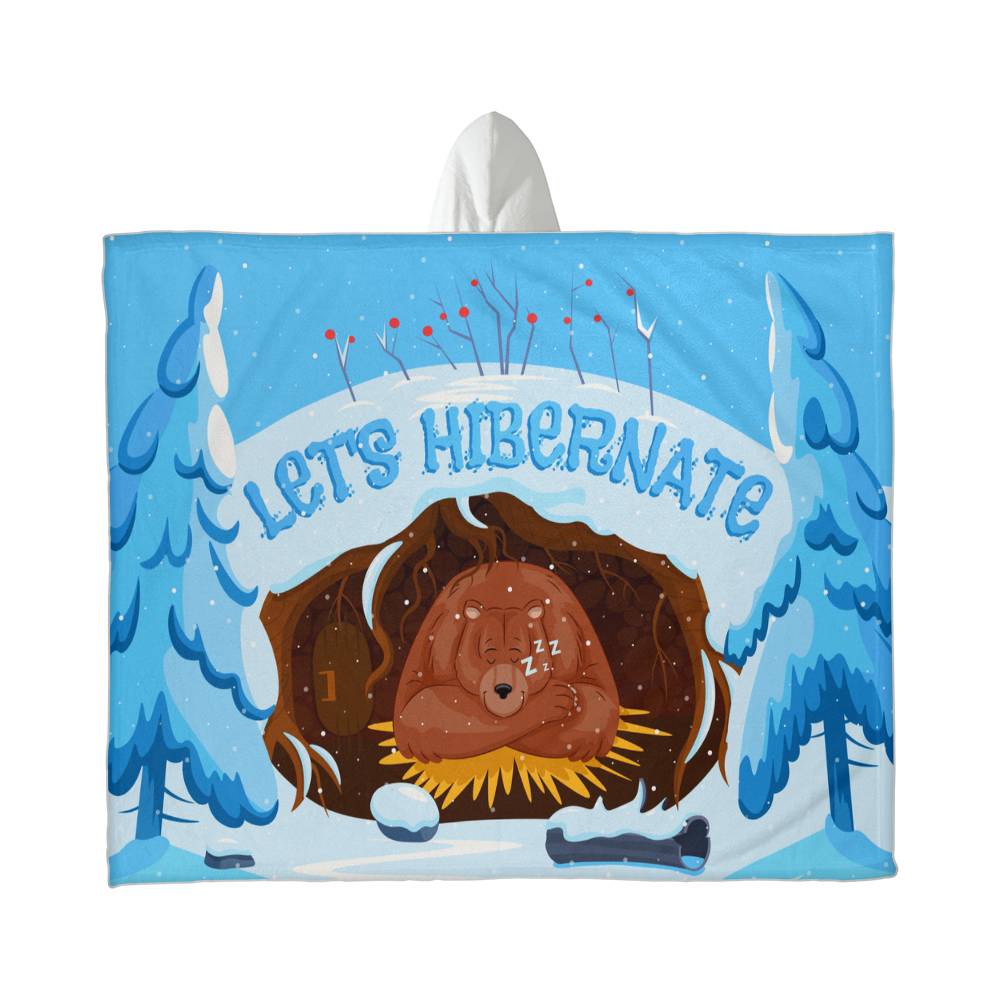 Let's Hibernate – Hooded Sherpa Fleece Blanket - Teedubb Xsclusive