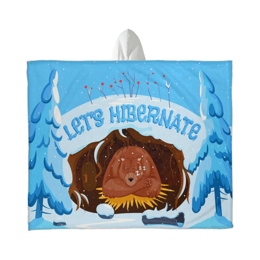 Let's Hibernate – Hooded Sherpa Fleece Blanket - Teedubb Xsclusive