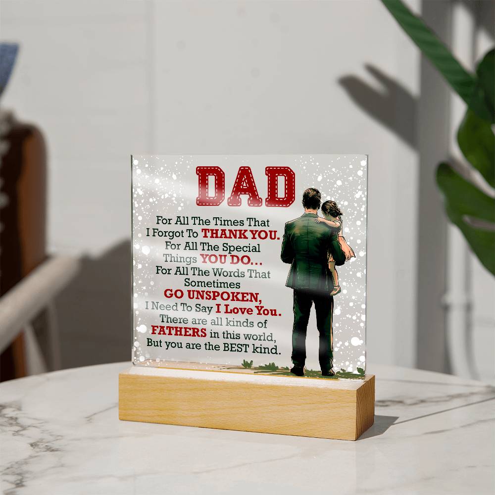 Thank You Dad - Acrylic Square - Teedubb Xsclusive