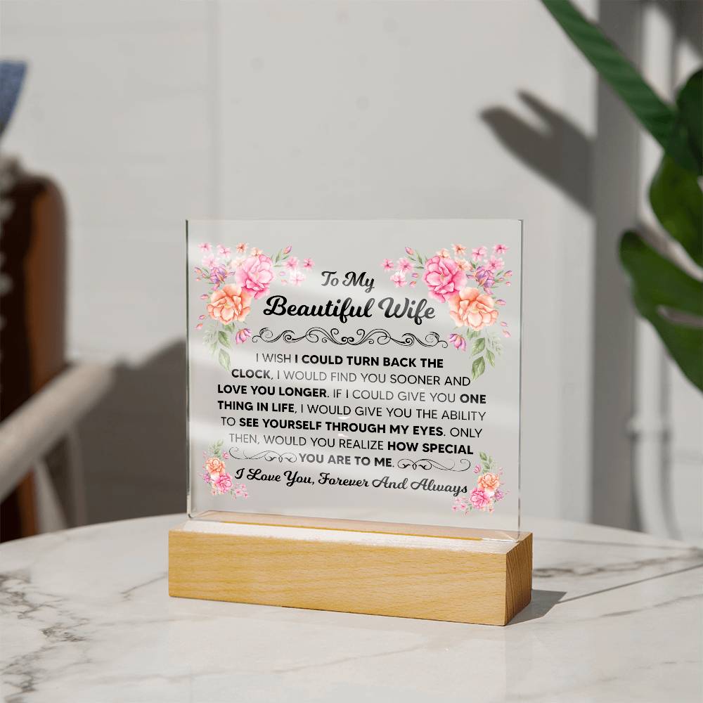 To My Beautiful Wife – Acrylic Square - Teedubb Xsclusive