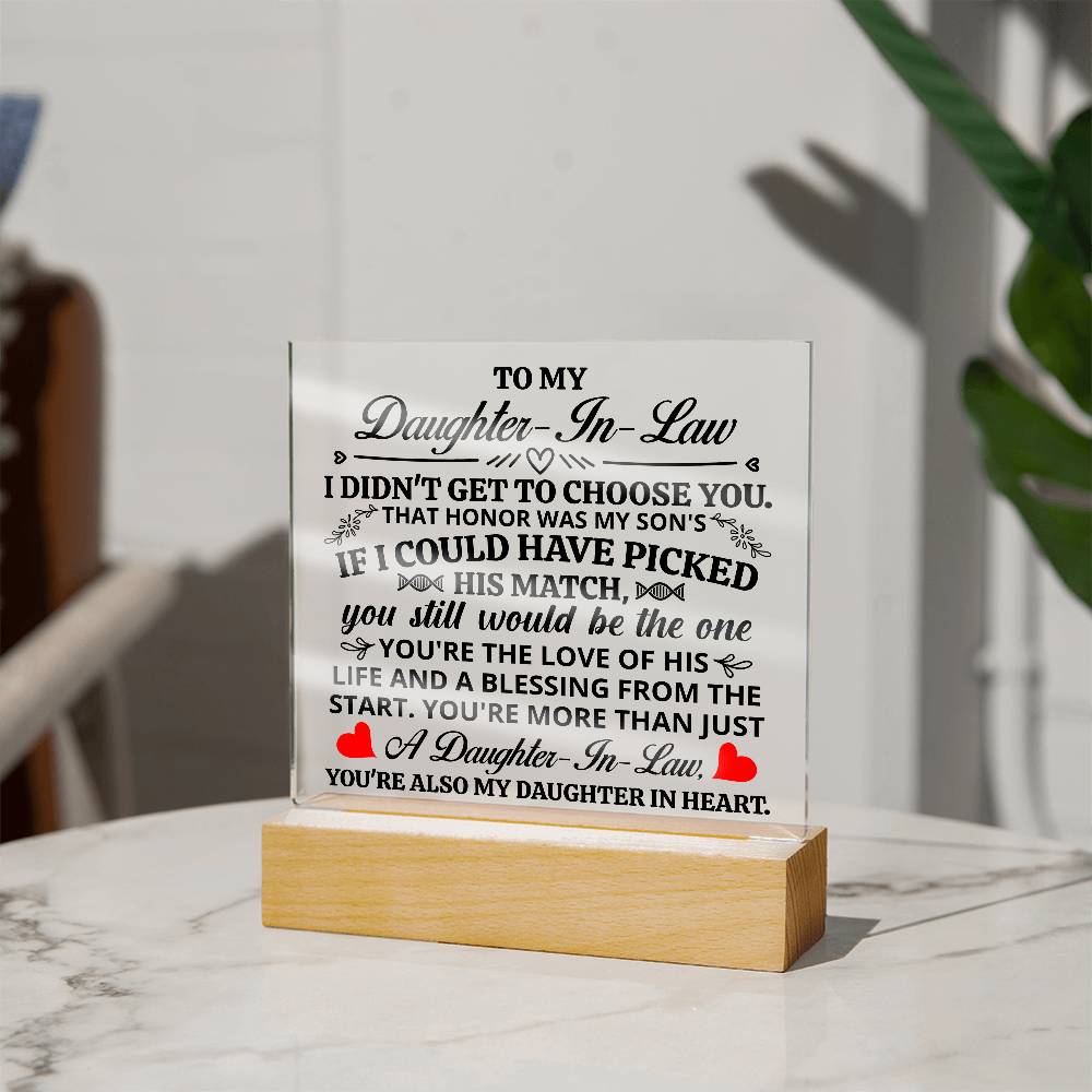 To My Daughter-in-Law Honor – Acrylic Square - Teedubb Xsclusive