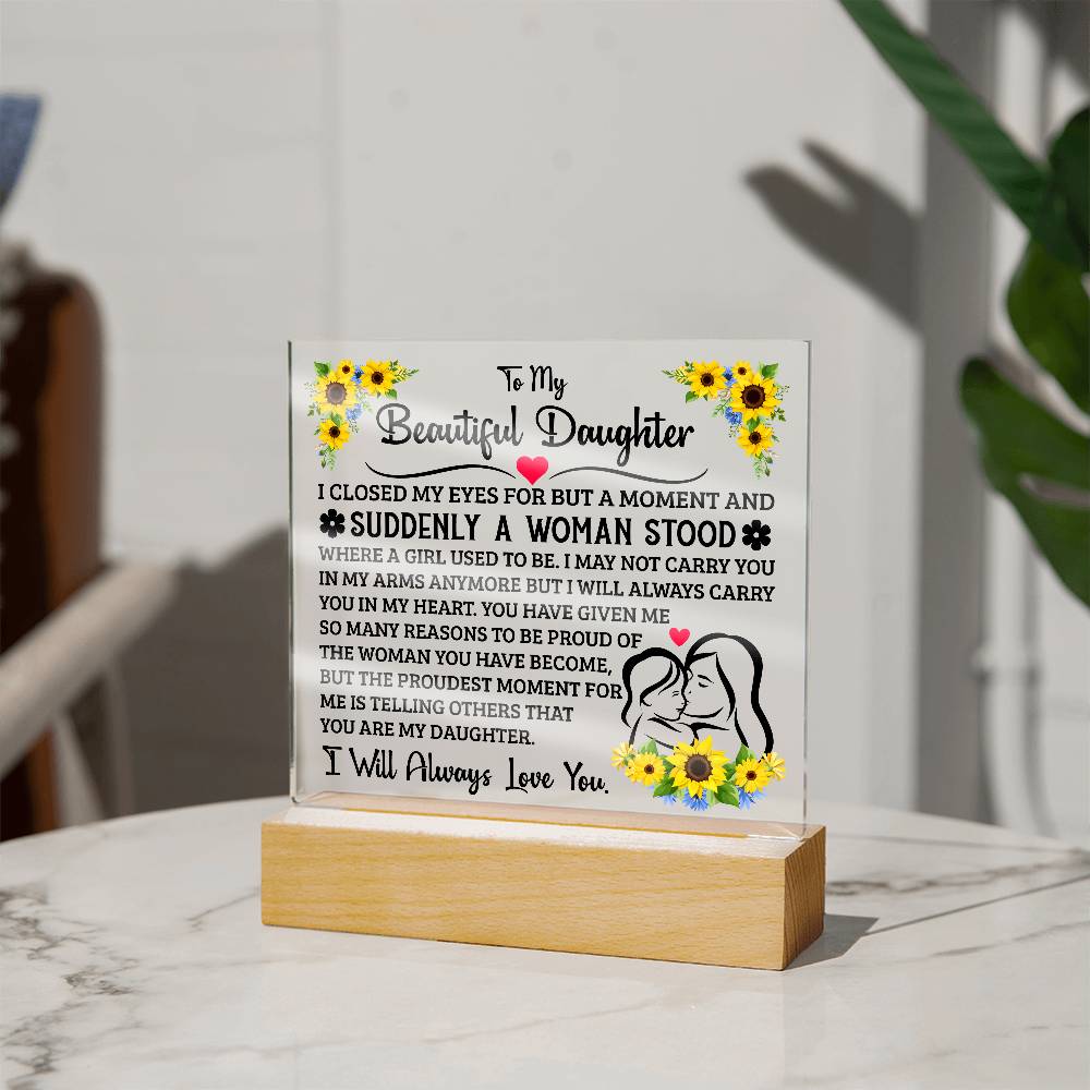 To My Daughter – Acrylic Square - Teedubb Xsclusive