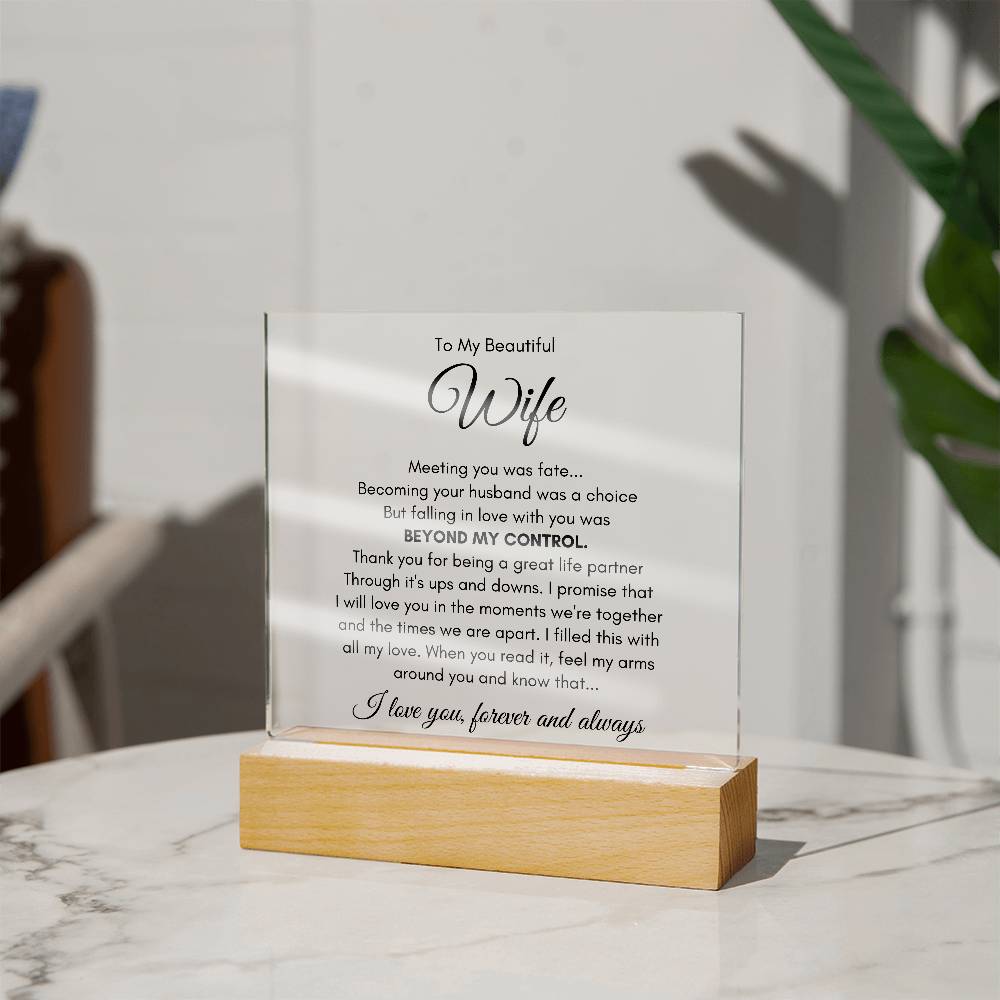 To My Wife Fate – Acrylic Square - Teedubb Xsclusive