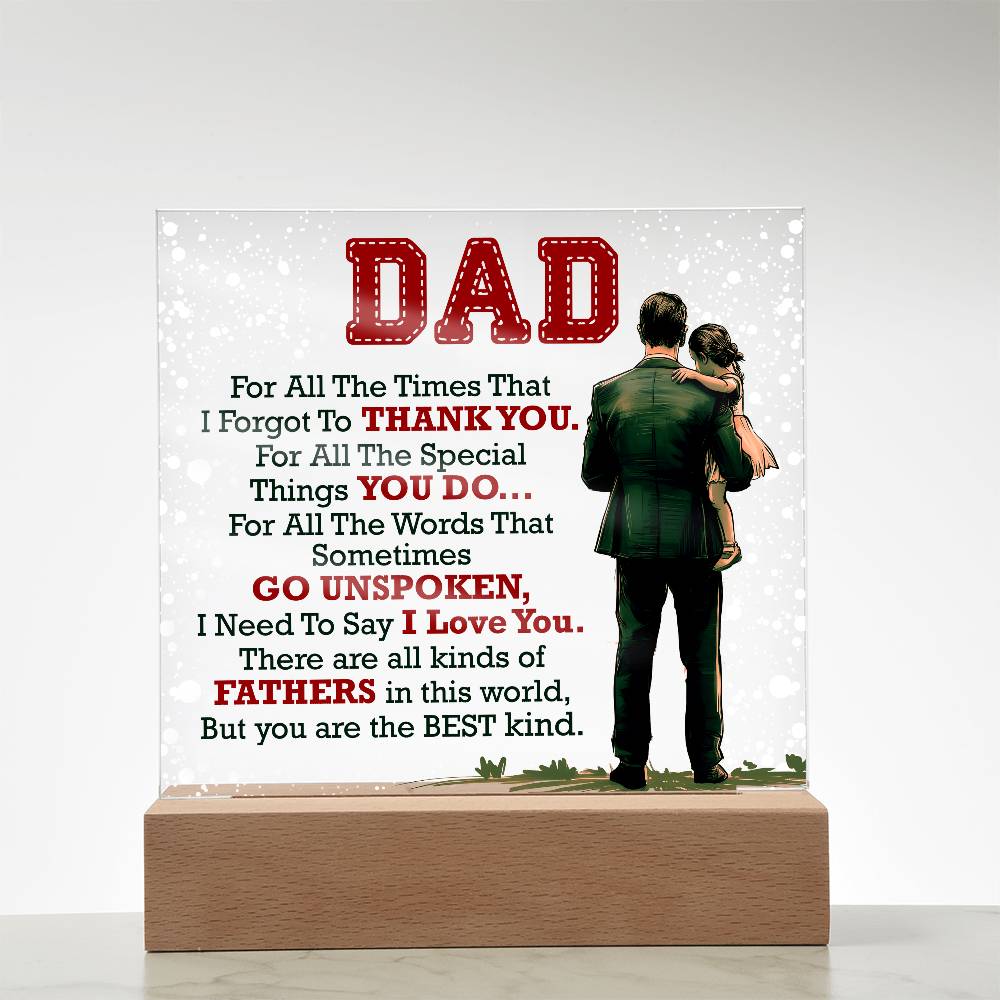 Thank You Dad - Acrylic Square - Teedubb Xsclusive