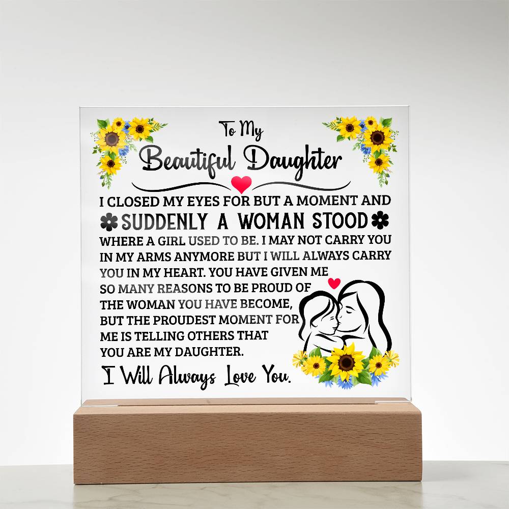 To My Daughter – Acrylic Square - Teedubb Xsclusive