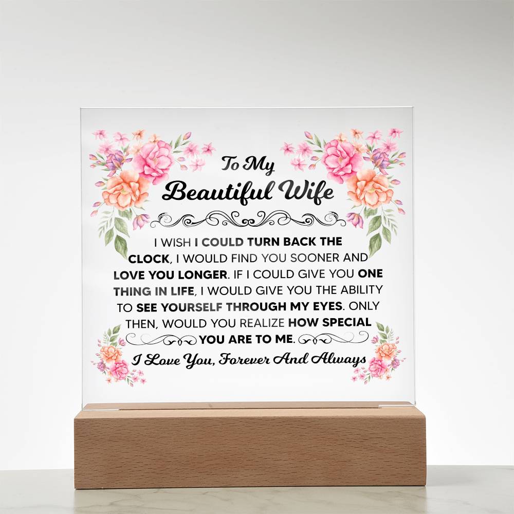 To My Beautiful Wife – Acrylic Square - Teedubb Xsclusive