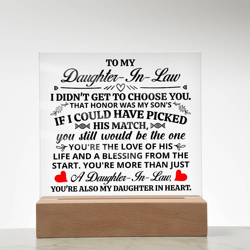 To My Daughter-in-Law Honor – Acrylic Square - Teedubb Xsclusive