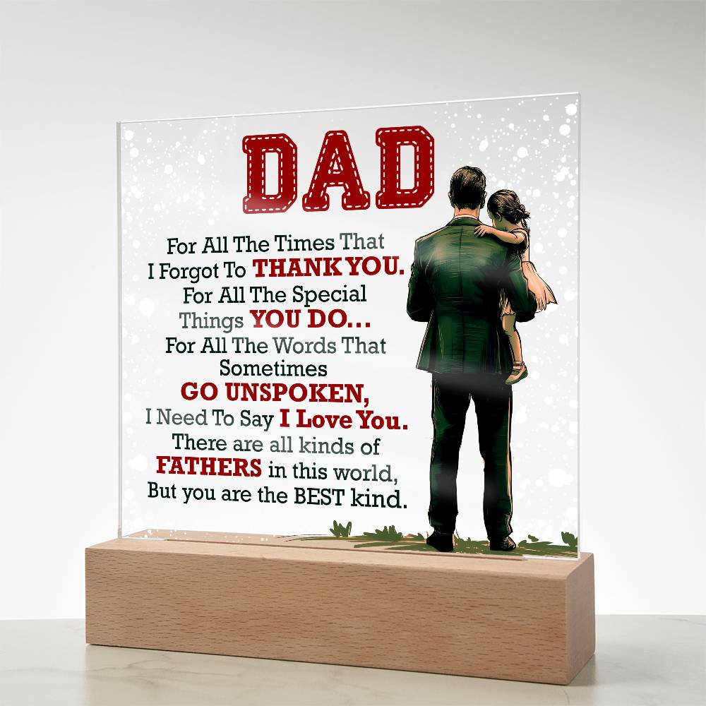 Thank You Dad - Acrylic Square - Teedubb Xsclusive