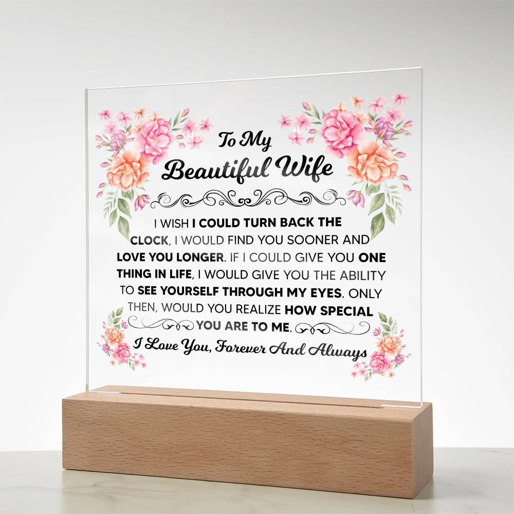 To My Beautiful Wife – Acrylic Square - Teedubb Xsclusive