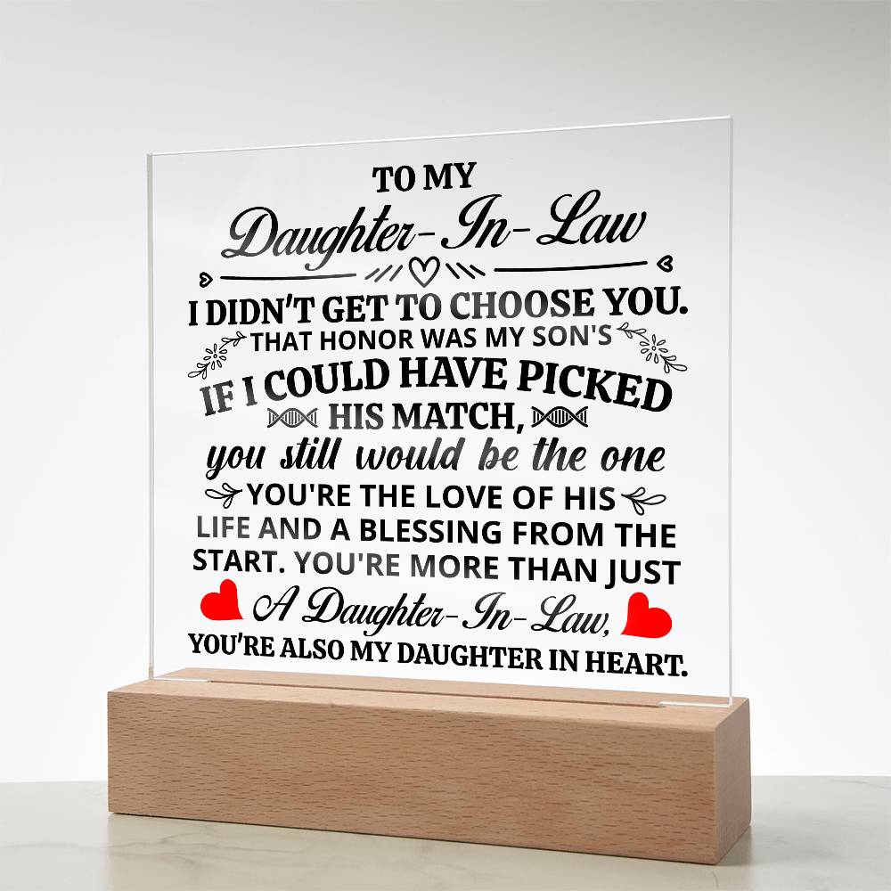 To My Daughter-in-Law Honor – Acrylic Square - Teedubb Xsclusive