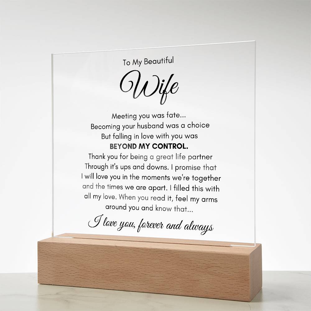 To My Wife Fate – Acrylic Square - Teedubb Xsclusive