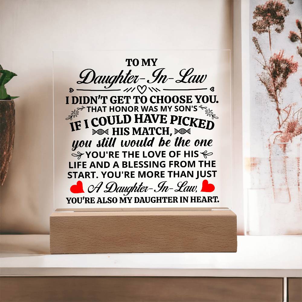 To My Daughter-in-Law Honor – Acrylic Square - Teedubb Xsclusive