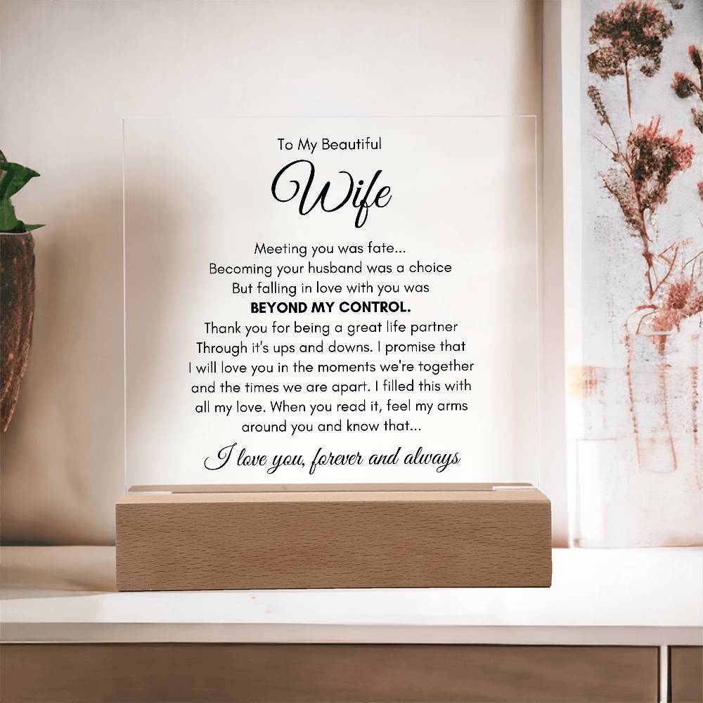 To My Wife Fate – Acrylic Square - Teedubb Xsclusive