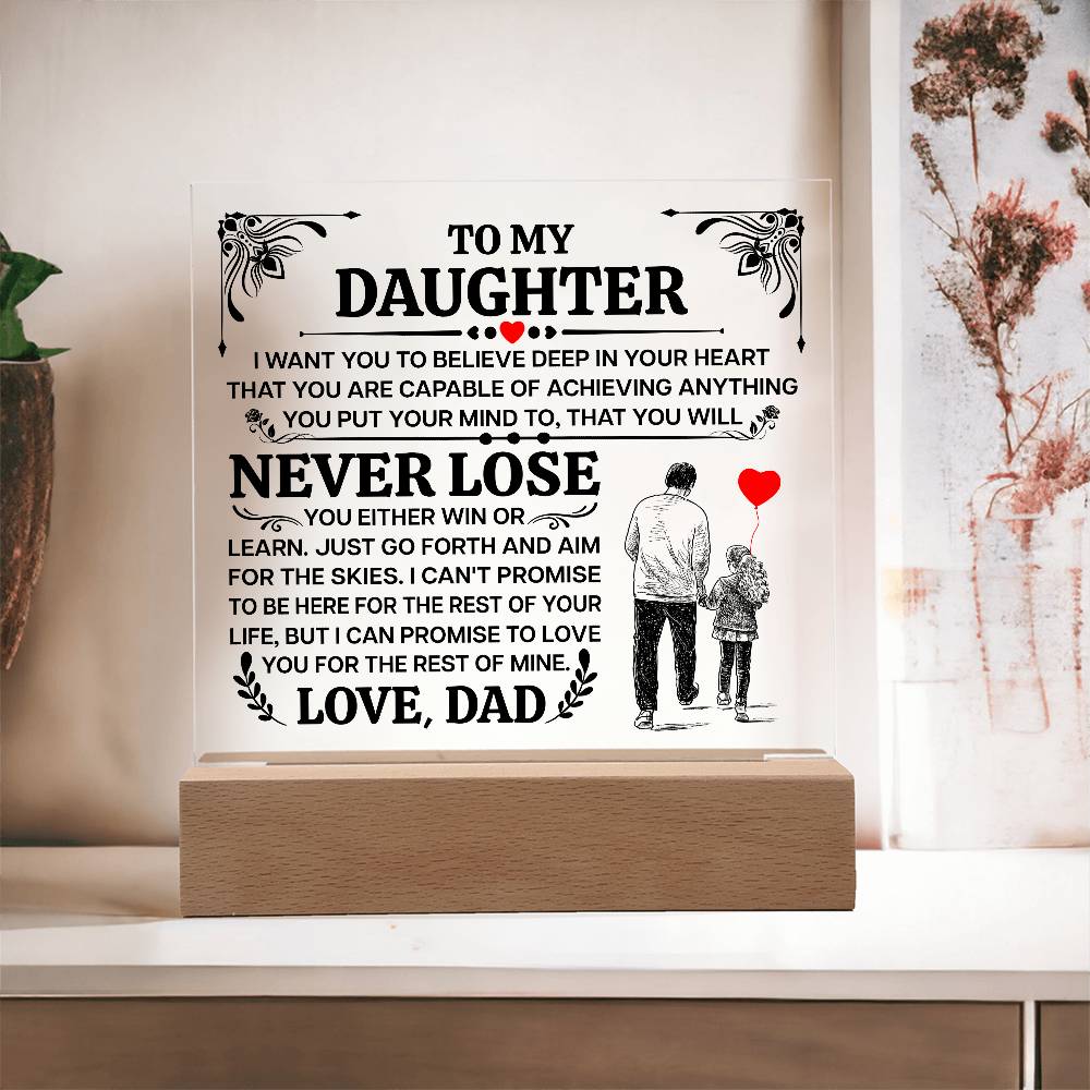 To My Daughter Promise – Acrylic Square - Teedubb Xsclusive