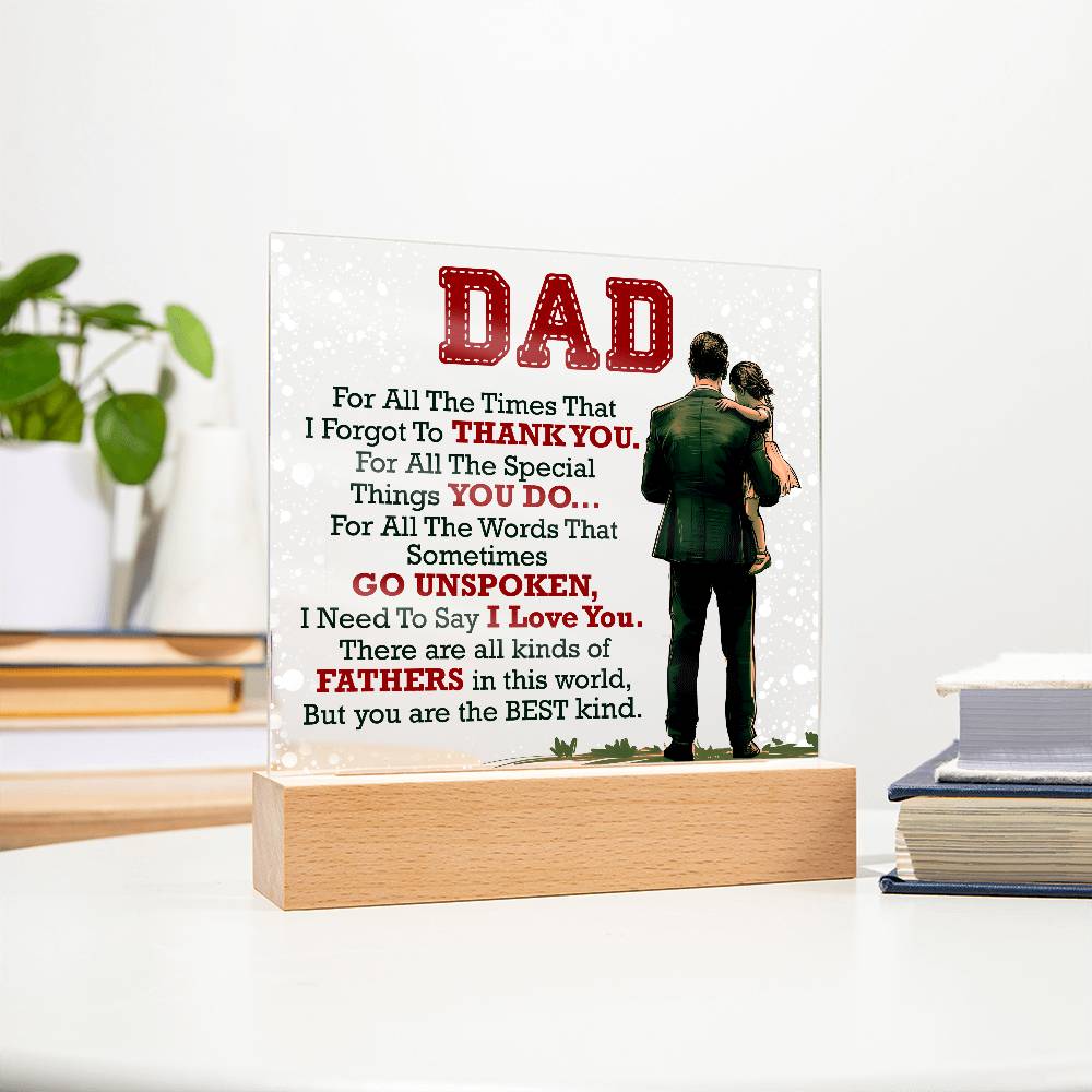 Thank You Dad - Acrylic Square - Teedubb Xsclusive