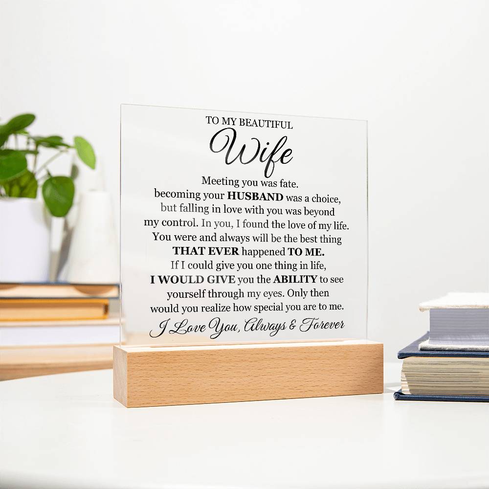To My Beautiful Wife (Printed) – Acrylic Square - Teedubb Xsclusive