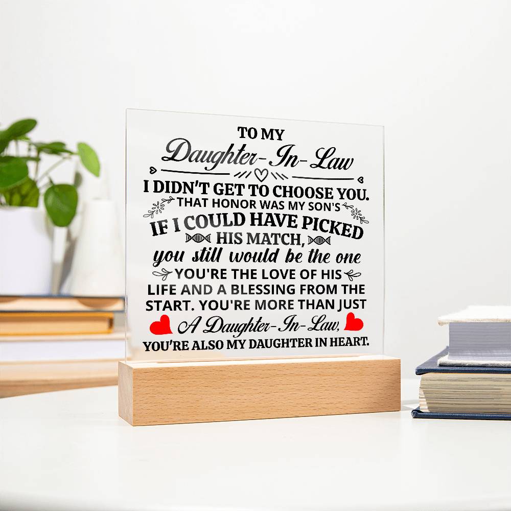 To My Daughter-in-Law Honor – Acrylic Square - Teedubb Xsclusive