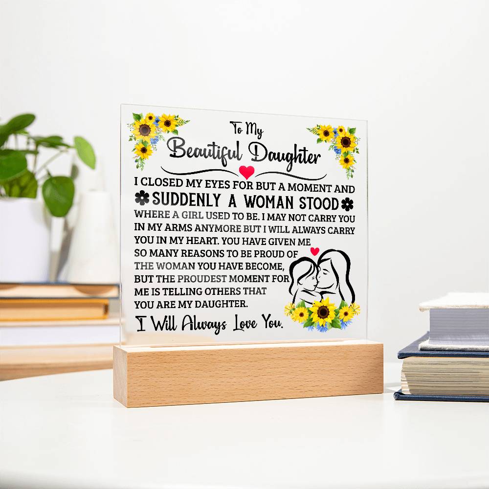 To My Daughter – Acrylic Square - Teedubb Xsclusive