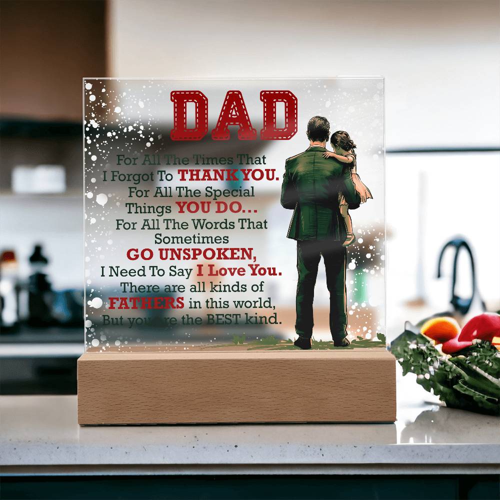 Thank You Dad - Acrylic Square - Teedubb Xsclusive