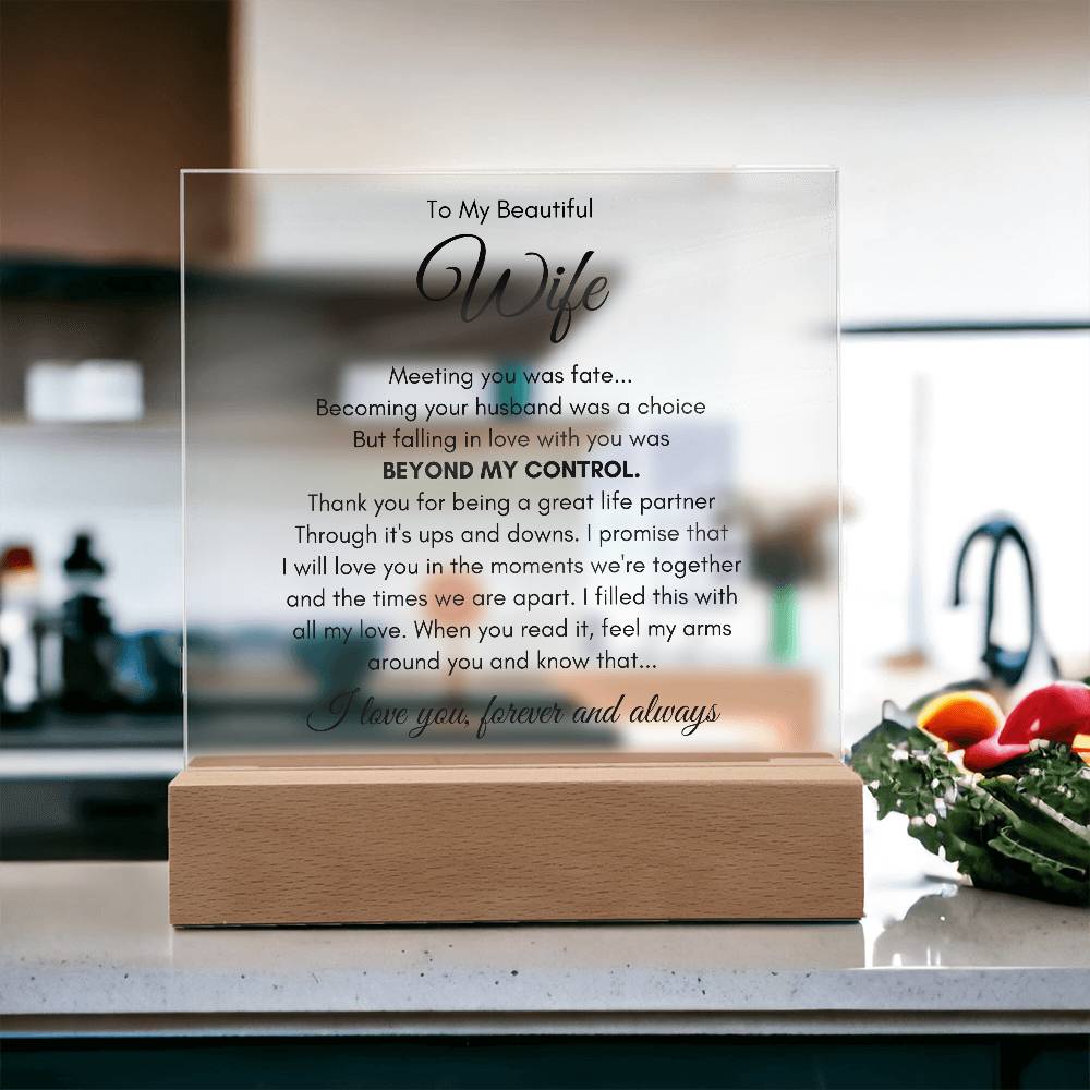 To My Wife Fate – Acrylic Square - Teedubb Xsclusive
