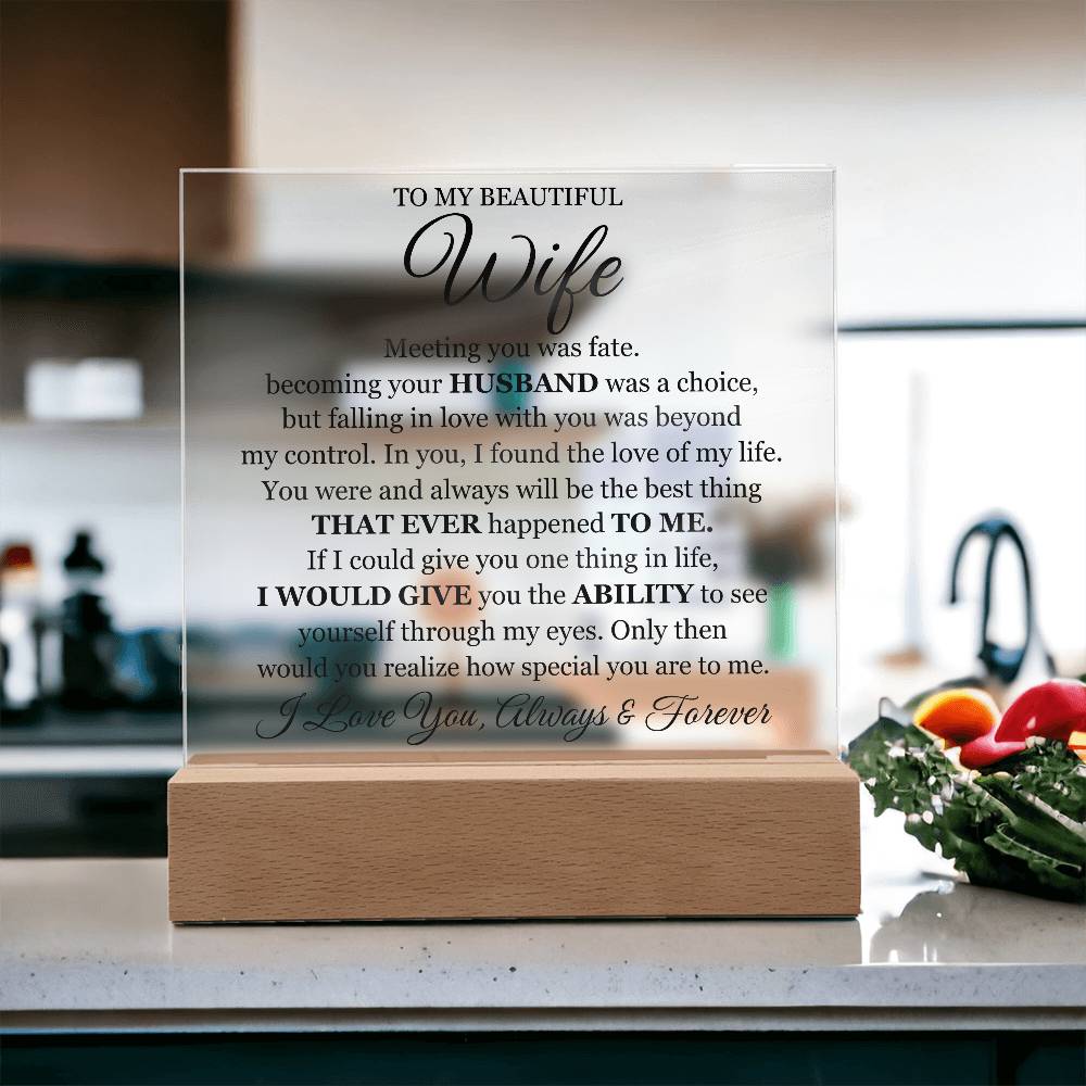 To My Beautiful Wife (Printed) – Acrylic Square - Teedubb Xsclusive
