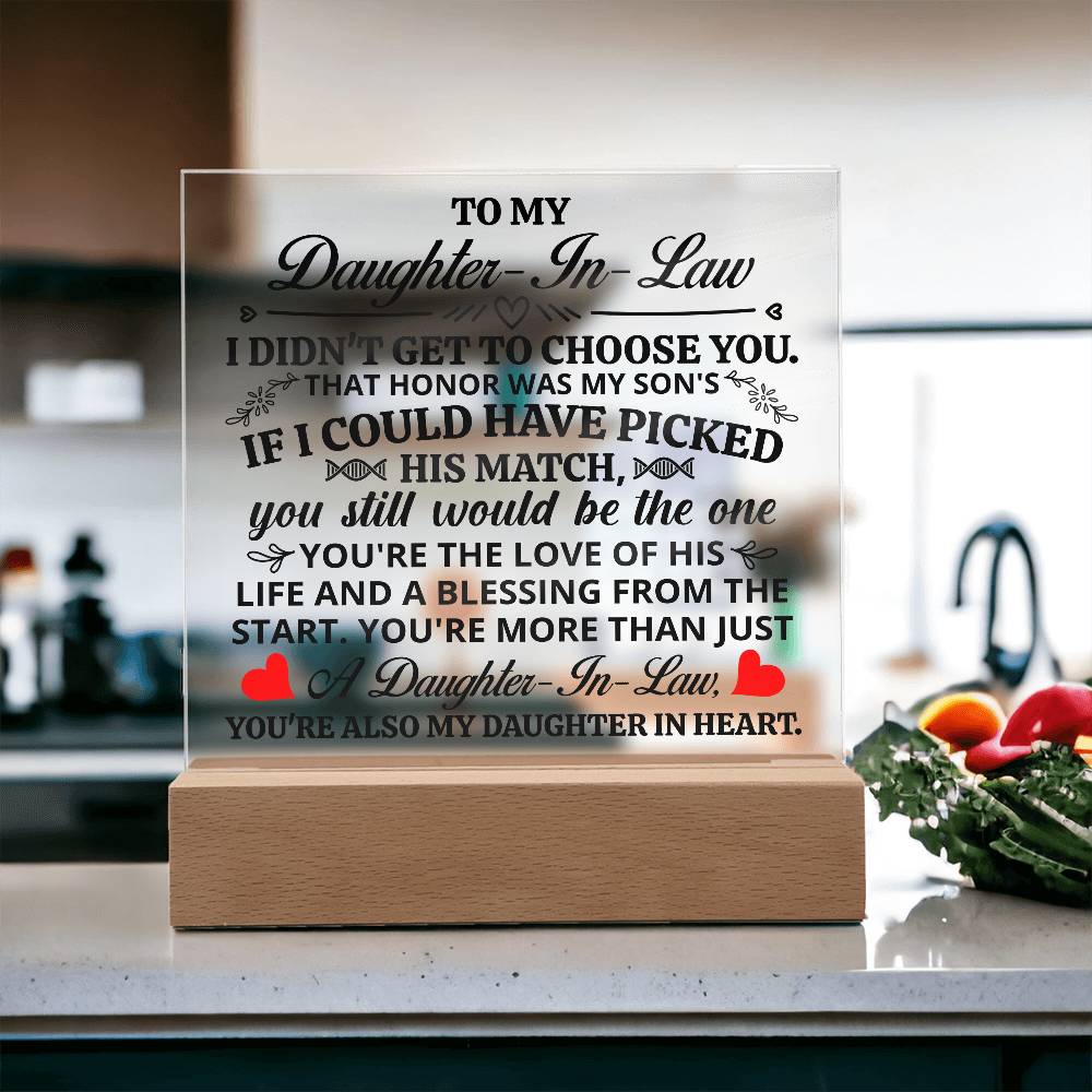 To My Daughter-in-Law Honor – Acrylic Square - Teedubb Xsclusive
