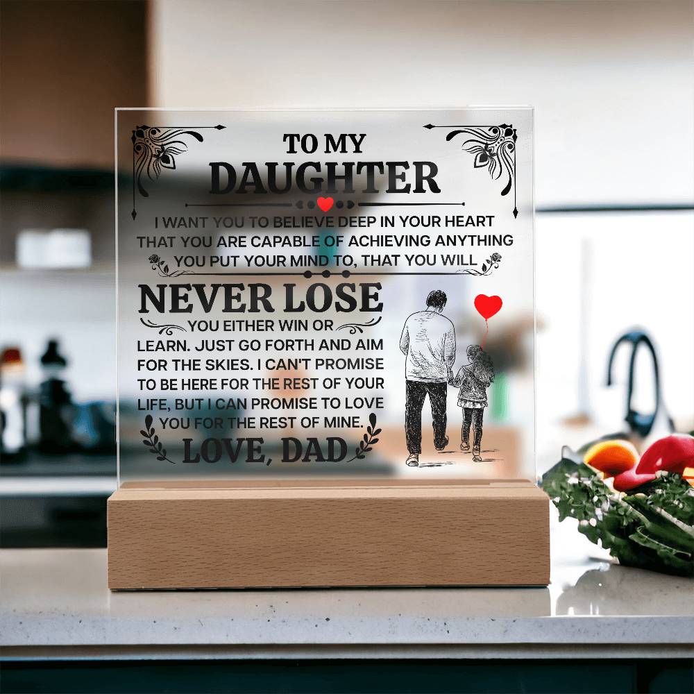 To My Daughter Promise – Acrylic Square - Teedubb Xsclusive