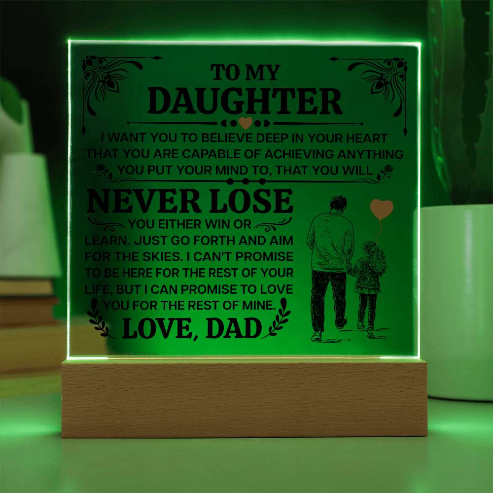 To My Daughter Promise – Acrylic Square - Teedubb Xsclusive
