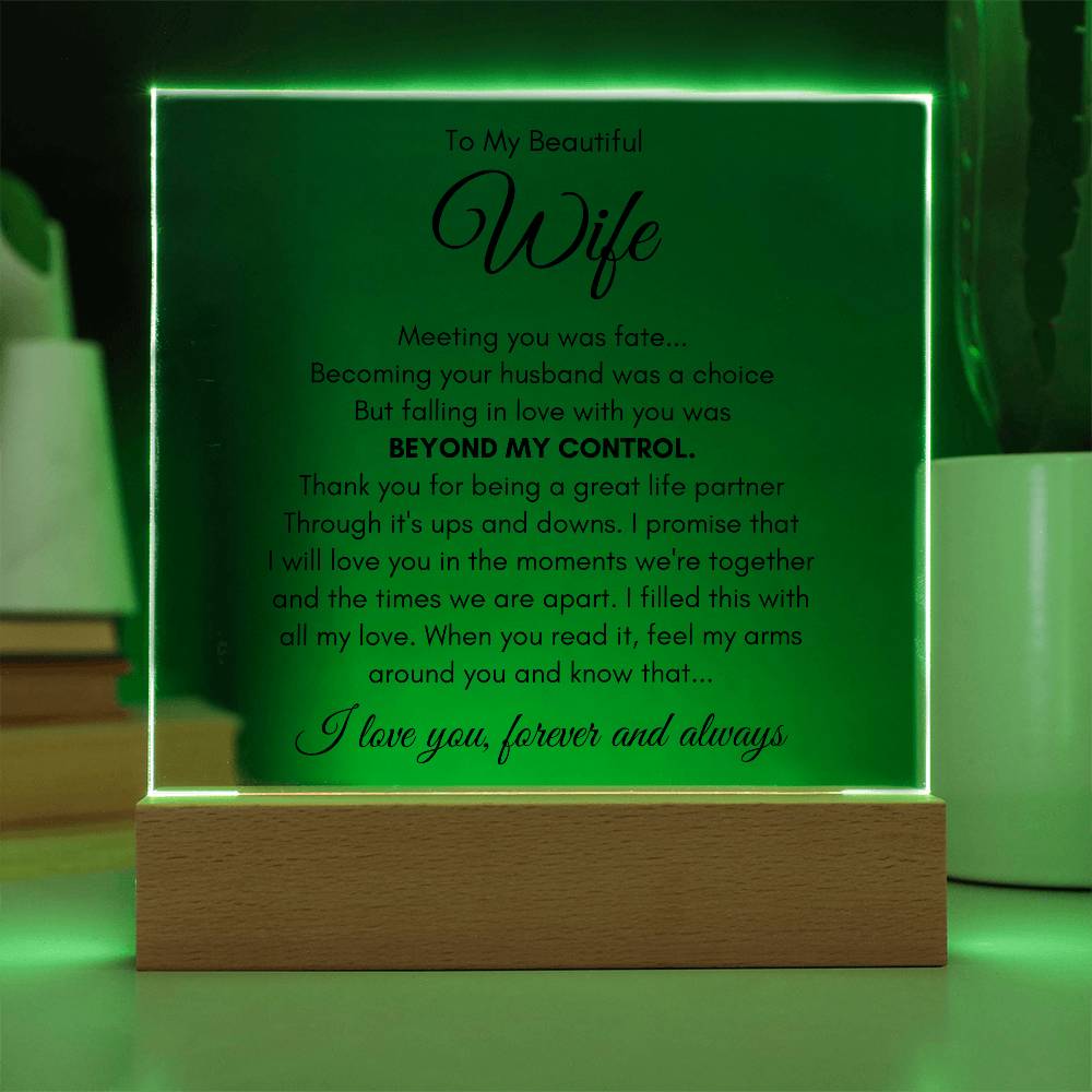 To My Wife Fate – Acrylic Square - Teedubb Xsclusive