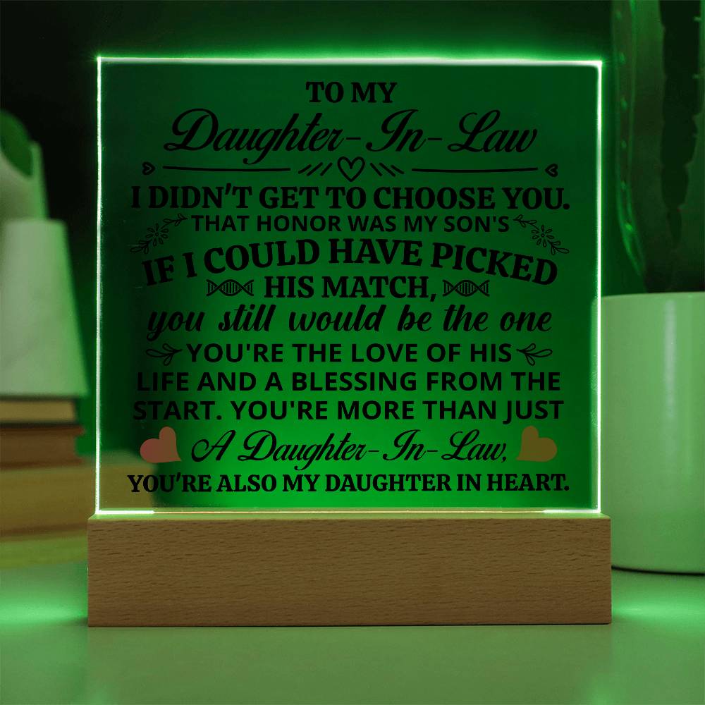 To My Daughter-in-Law Honor – Acrylic Square - Teedubb Xsclusive