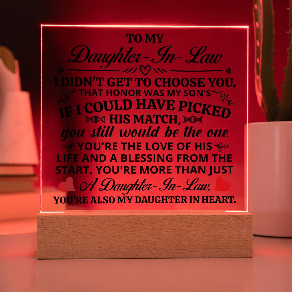 To My Daughter-in-Law Honor – Acrylic Square - Teedubb Xsclusive