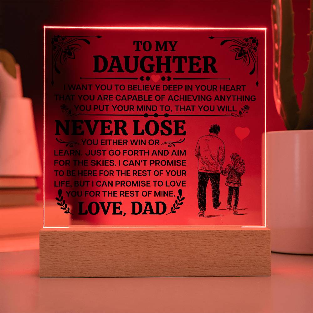 To My Daughter Promise – Acrylic Square - Teedubb Xsclusive