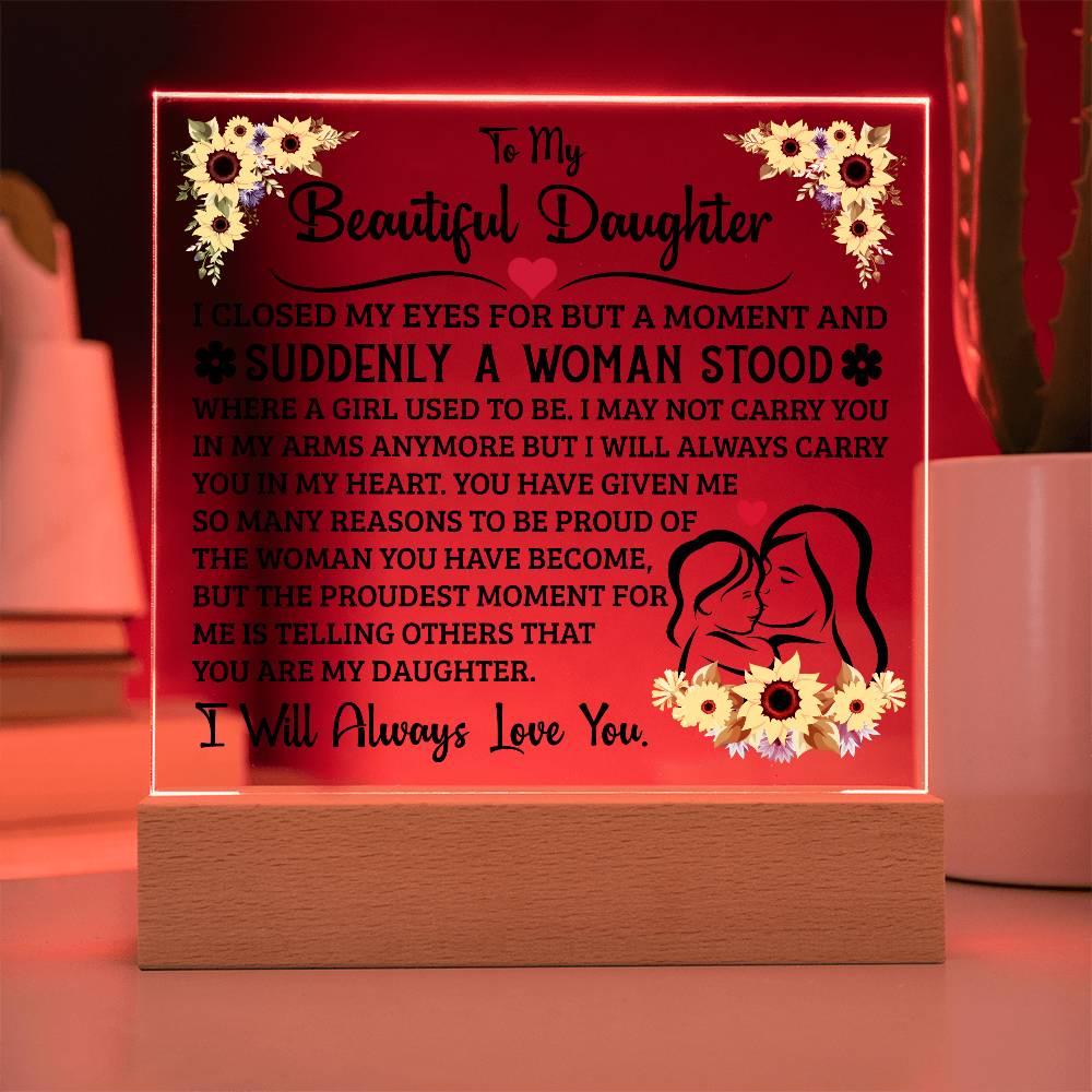 To My Daughter – Acrylic Square - Teedubb Xsclusive