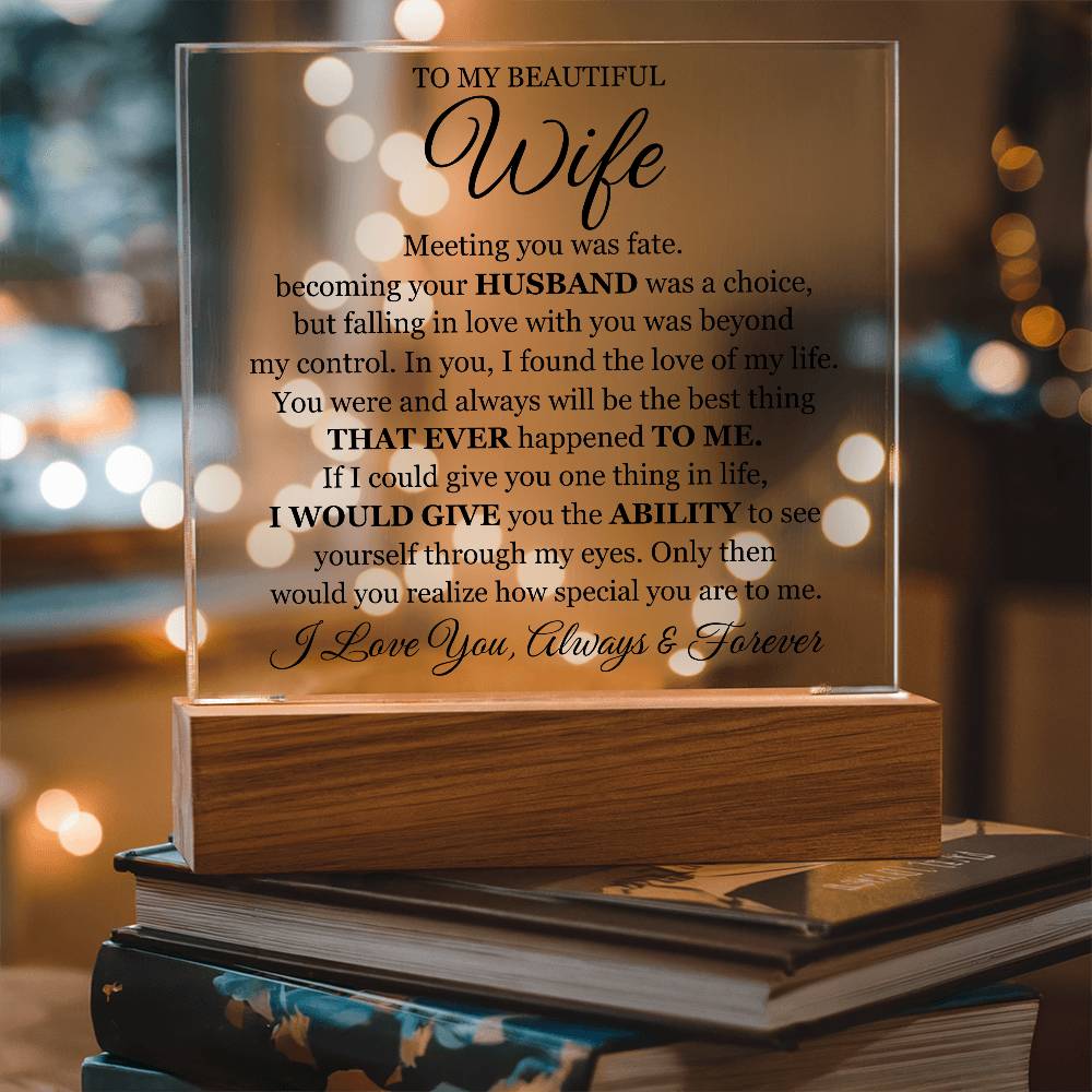 To My Beautiful Wife (Printed) – Acrylic Square - Teedubb Xsclusive