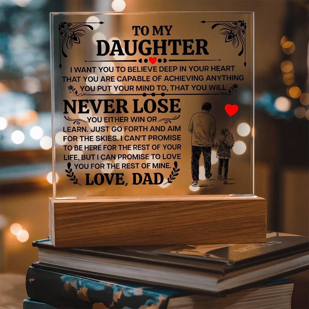 To My Daughter Promise – Acrylic Square - Teedubb Xsclusive