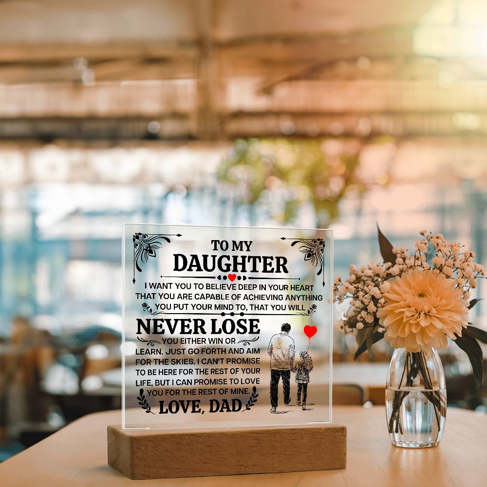 To My Daughter Promise – Acrylic Square - Teedubb Xsclusive